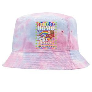 Ho Ho Homo Holigays Homosexual Lgbt Funny Ugly Christmas Cute Gift Tie-Dyed Bucket Hat