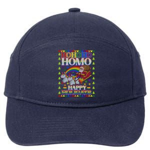 Ho Ho Homo Holigays Homosexual Lgbt Funny Ugly Christmas Cute Gift 7-Panel Snapback Hat