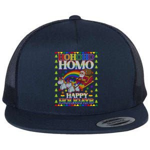 Ho Ho Homo Holigays Homosexual Lgbt Funny Ugly Christmas Cute Gift Flat Bill Trucker Hat