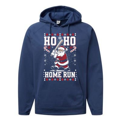 Ho Ho Home Run Great Gift Performance Fleece Hoodie