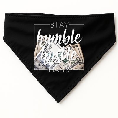 Humble Hustle Hard Hip Hop Gift Women Men Clothing Stay USA-Made Doggie Bandana