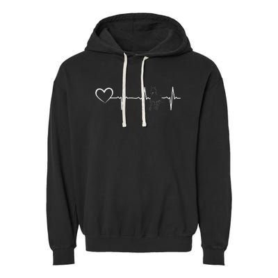 Horse Heartbeat Horse Riding Horse Heartline Horse Garment-Dyed Fleece Hoodie