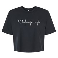 Horse Heartbeat Horse Riding Horse Heartline Horse Bella+Canvas Jersey Crop Tee