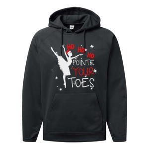 Ho Ho Ho Pointe Your Toes Ballerina Christmas Ballet Dance Performance Fleece Hoodie