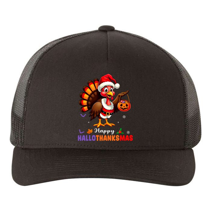 Happy Hallothanksmas Halloween Thanksgiving Christmas Yupoong Adult 5-Panel Trucker Hat