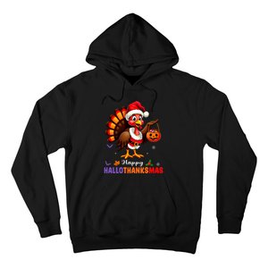 Happy Hallothanksmas Halloween Thanksgiving Christmas Hoodie