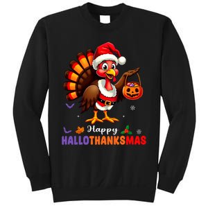 Happy Hallothanksmas Halloween Thanksgiving Christmas Sweatshirt