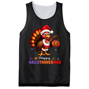 Happy Hallothanksmas Halloween Thanksgiving Christmas Mesh Reversible Basketball Jersey Tank