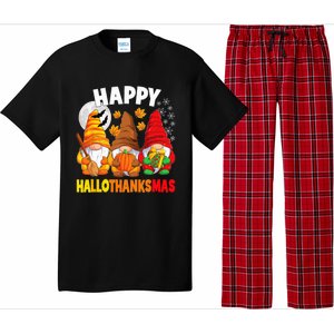 Happy HalloThanksMas Halloween Thanksgiving Christmas Gnomes Pajama Set