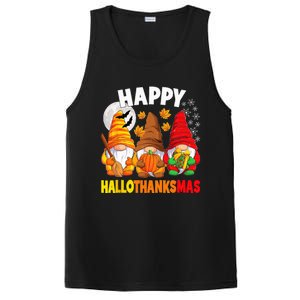 Happy HalloThanksMas Halloween Thanksgiving Christmas Gnomes PosiCharge Competitor Tank