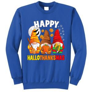 Happy HalloThanksMas Halloween Thanksgiving Christmas Gnomes Sweatshirt