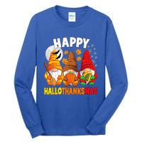 Happy HalloThanksMas Halloween Thanksgiving Christmas Gnomes Tall Long Sleeve T-Shirt