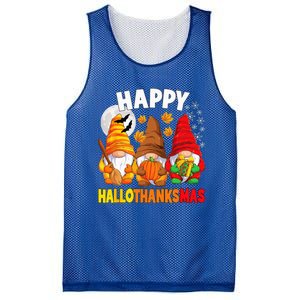 Happy HalloThanksMas Halloween Thanksgiving Christmas Gnomes Mesh Reversible Basketball Jersey Tank