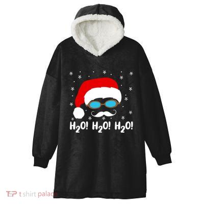 H2o H2o H2o Santa Claus Swimming Pool Christmas Swimmer Funny Gift Hooded Wearable Blanket