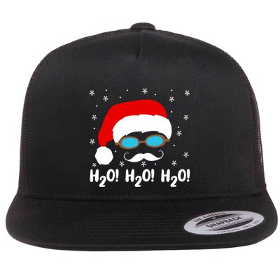 H2o H2o H2o Santa Claus Swimming Pool Christmas Swimmer Funny Gift Flatbill Hat