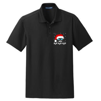 H2o H2o H2o Santa Claus Swimming Pool Christmas Swimmer Funny Gift Dry Zone Grid Polo