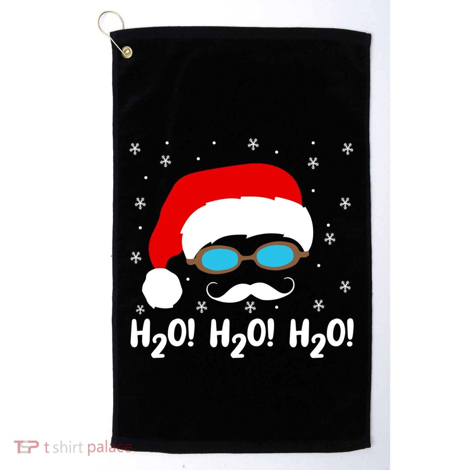 H2o H2o H2o Santa Claus Swimming Pool Christmas Swimmer Funny Gift Golf Towel