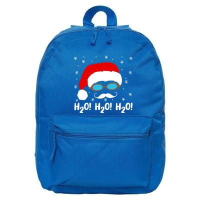 H2o H2o H2o Santa Claus Swimming Pool Christmas Swimmer Funny Gift 16 in Basic Backpack