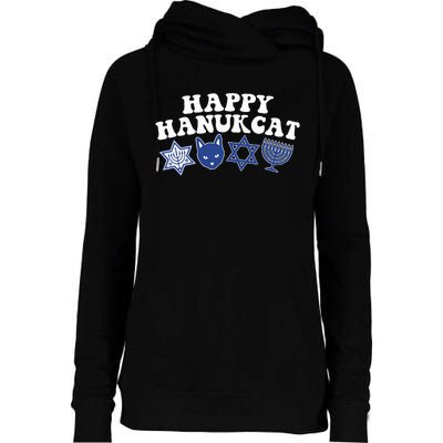 Happy Hanukkah Hanukcat Jewish Costume Menorah Cat Mom Dad  Womens Funnel Neck Pullover Hood