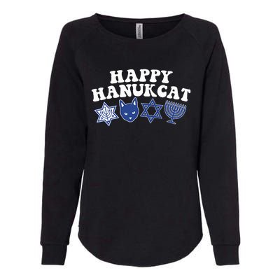 Happy Hanukkah Hanukcat Jewish Costume Menorah Cat Mom Dad  Womens California Wash Sweatshirt