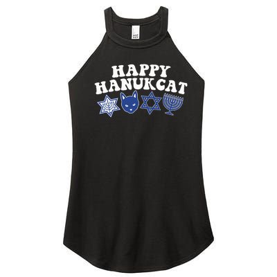 Happy Hanukkah Hanukcat Jewish Costume Menorah Cat Mom Dad  Women's Perfect Tri Rocker Tank