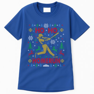 Ho Ho Homerun Fastpitch Softball Ugly Christmas Party Cute Gift Tall T-Shirt