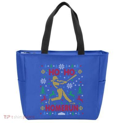 Ho Ho Homerun Fastpitch Softball Ugly Christmas Party Cute Gift Zip Tote Bag