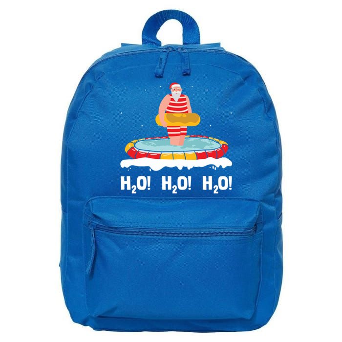 H2o H2o H2o Santa Claus Swimming Pool Christmas Swimmer Cute Gift 16 in Basic Backpack