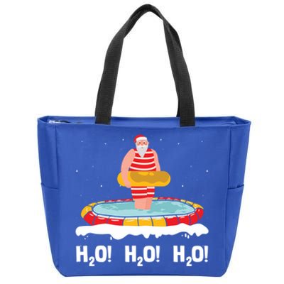 H2o H2o H2o Santa Claus Swimming Pool Christmas Swimmer Cute Gift Zip Tote Bag