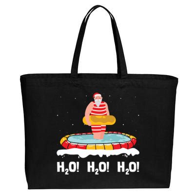 H2o H2o H2o Santa Claus Swimming Pool Christmas Swimmer Cute Gift Cotton Canvas Jumbo Tote