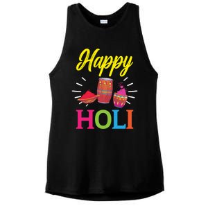 Happy Holi Hinduism Hindu Buddhist Holi Festival Gift Ladies PosiCharge Tri-Blend Wicking Tank