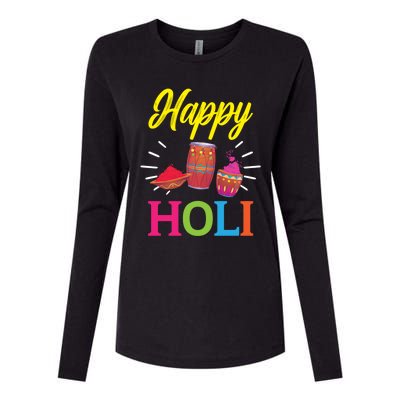 Happy Holi Hinduism Hindu Buddhist Holi Festival Gift Womens Cotton Relaxed Long Sleeve T-Shirt