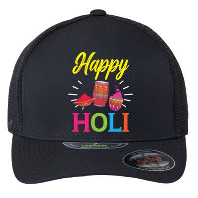 Happy Holi Hinduism Hindu Buddhist Holi Festival Gift Flexfit Unipanel Trucker Cap