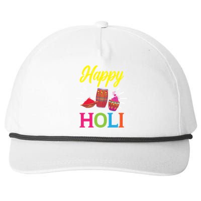 Happy Holi Hinduism Hindu Buddhist Holi Festival Gift Snapback Five-Panel Rope Hat