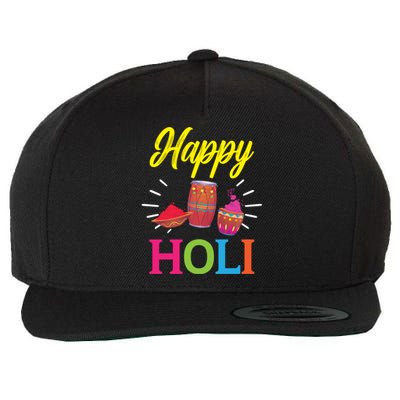 Happy Holi Hinduism Hindu Buddhist Holi Festival Gift Wool Snapback Cap