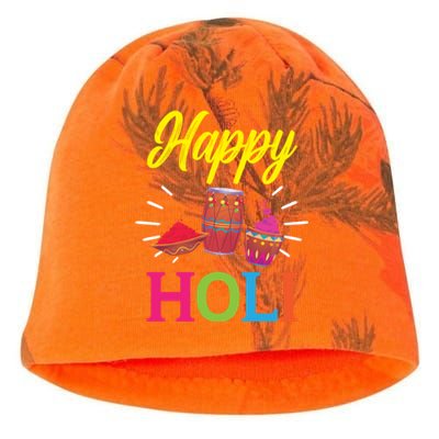 Happy Holi Hinduism Hindu Buddhist Holi Festival Gift Kati - Camo Knit Beanie