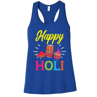 Happy Holi Hinduism Hindu Buddhist Holi Festival Gift Women's Racerback Tank