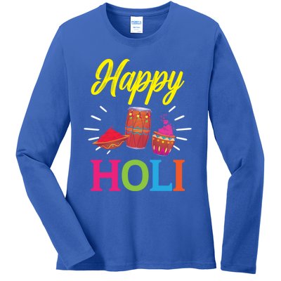 Happy Holi Hinduism Hindu Buddhist Holi Festival Gift Ladies Long Sleeve Shirt