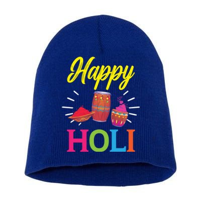 Happy Holi Hinduism Hindu Buddhist Holi Festival Gift Short Acrylic Beanie