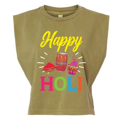 Happy Holi Hinduism Hindu Buddhist Holi Festival Gift Garment-Dyed Women's Muscle Tee