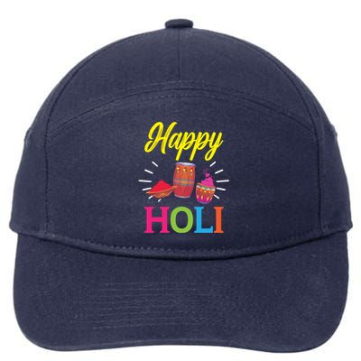 Happy Holi Hinduism Hindu Buddhist Holi Festival Gift 7-Panel Snapback Hat