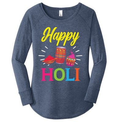 Happy Holi Hinduism Hindu Buddhist Holi Festival Gift Women's Perfect Tri Tunic Long Sleeve Shirt