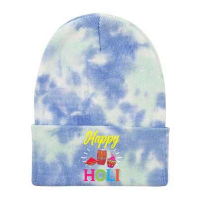 Happy Holi Hinduism Hindu Buddhist Holi Festival Gift Tie Dye 12in Knit Beanie