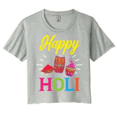 Happy Holi Hinduism Hindu Buddhist Holi Festival Gift Women's Crop Top Tee