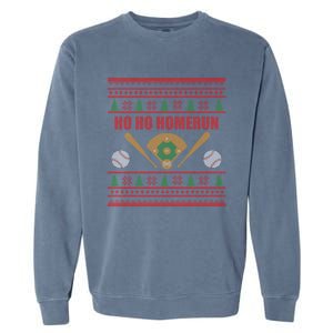 Ho Ho Homerun Funny Baseball Player Christmas Gift Cute Gift Garment-Dyed Sweatshirt