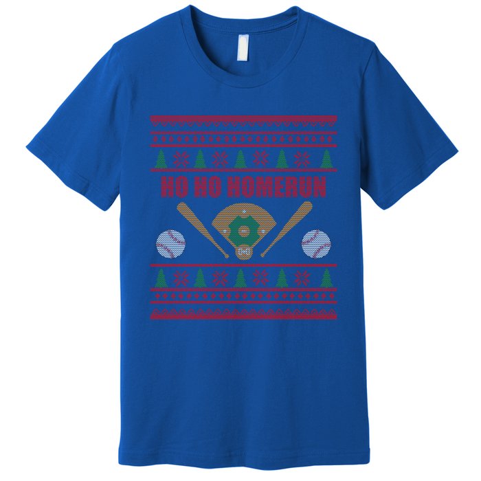 Ho Ho Homerun Funny Baseball Player Christmas Gift Cute Gift Premium T-Shirt