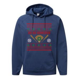 Ho Ho Homerun Funny Baseball Player Christmas Gift Cute Gift Performance Fleece Hoodie