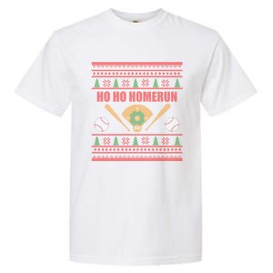 Ho Ho Homerun Funny Baseball Player Christmas Gift Cute Gift Garment-Dyed Heavyweight T-Shirt