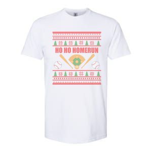 Ho Ho Homerun Funny Baseball Player Christmas Gift Cute Gift Softstyle CVC T-Shirt