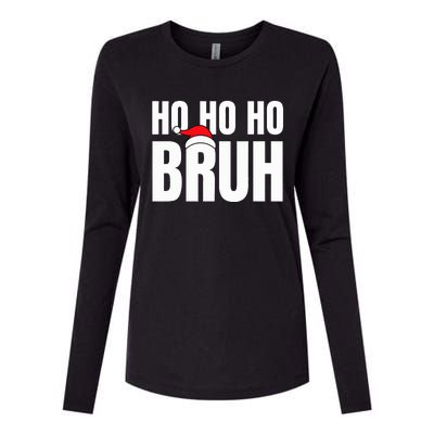 Ho Ho Ho Bruh Funny Christmas Holiday Teen Gift Santa Hat  Womens Cotton Relaxed Long Sleeve T-Shirt